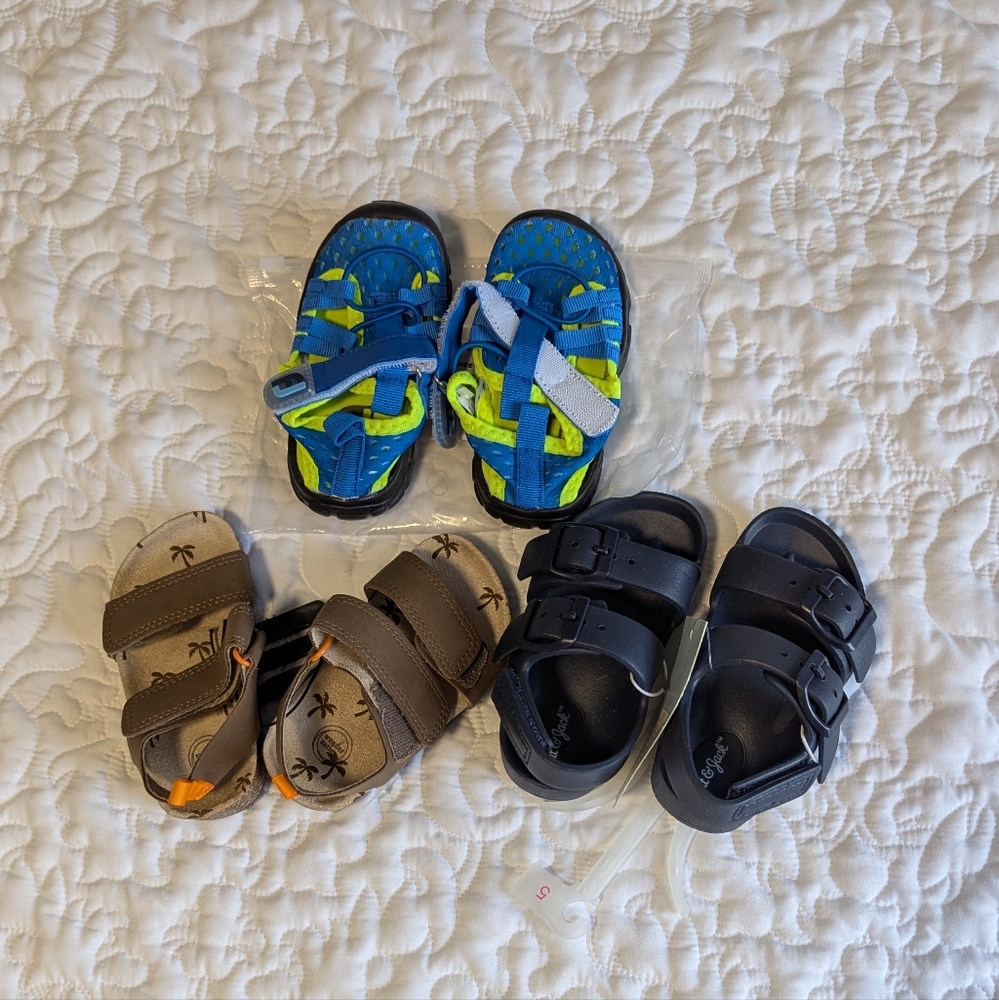 NWT 3 Pair Size 5 Baby Sandals